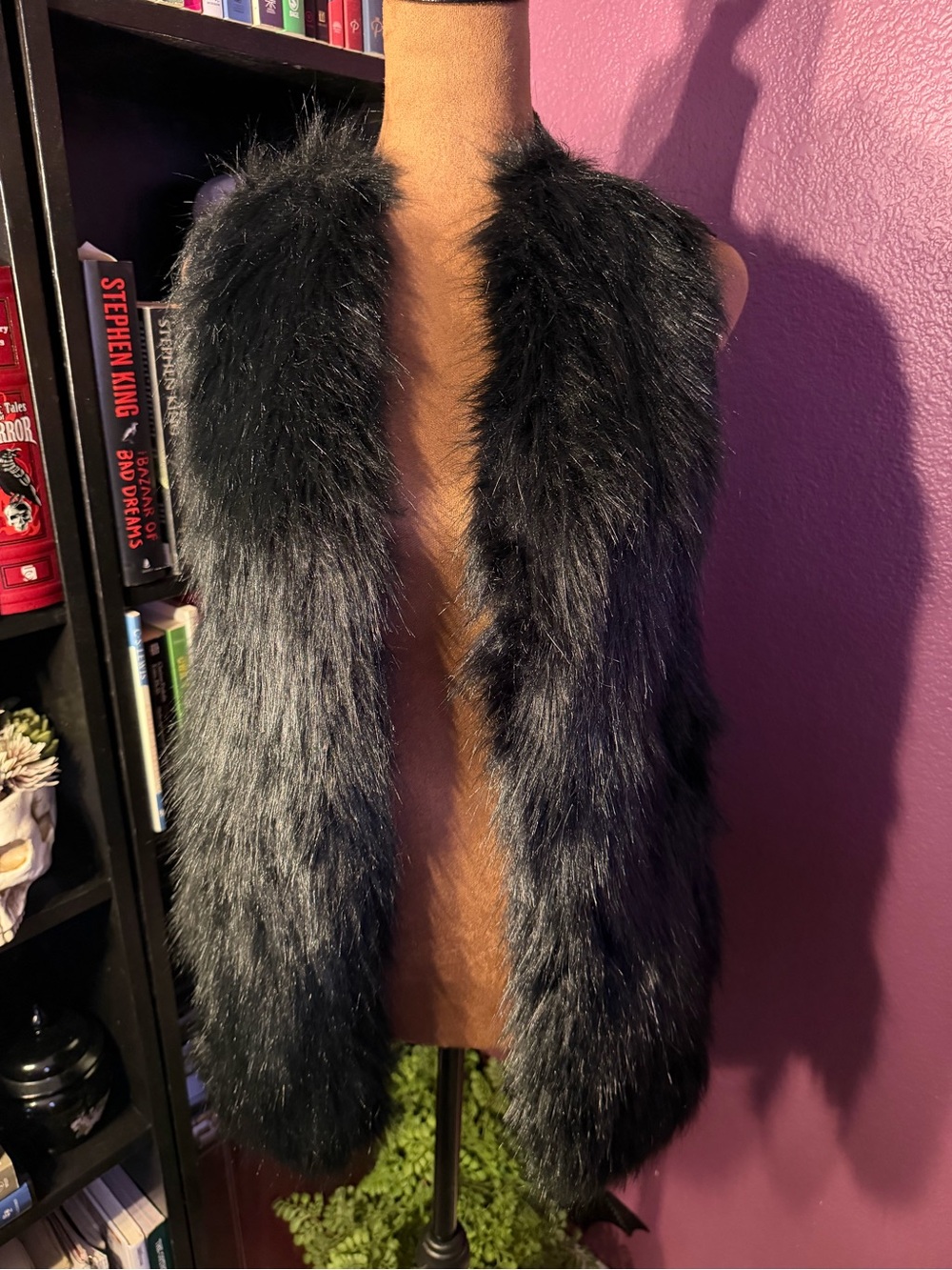 Black Faux Fur Vest